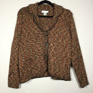 Vintage Brown Multicolor Forest Fairy Fairycore Knit Earthy Cottage Cardigan PM